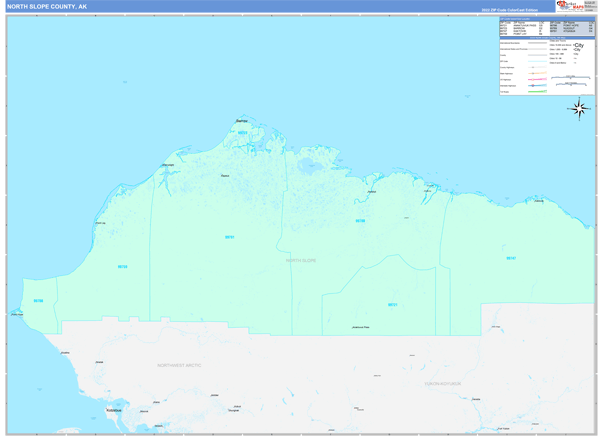 North Slope County Digital Map Color Cast Style